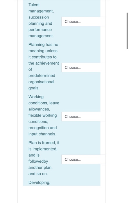 Choose... Choose... Talent management, succession