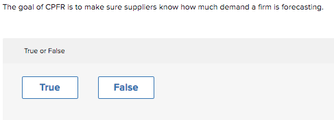 The goal of CPFR is to make sure suppliers know