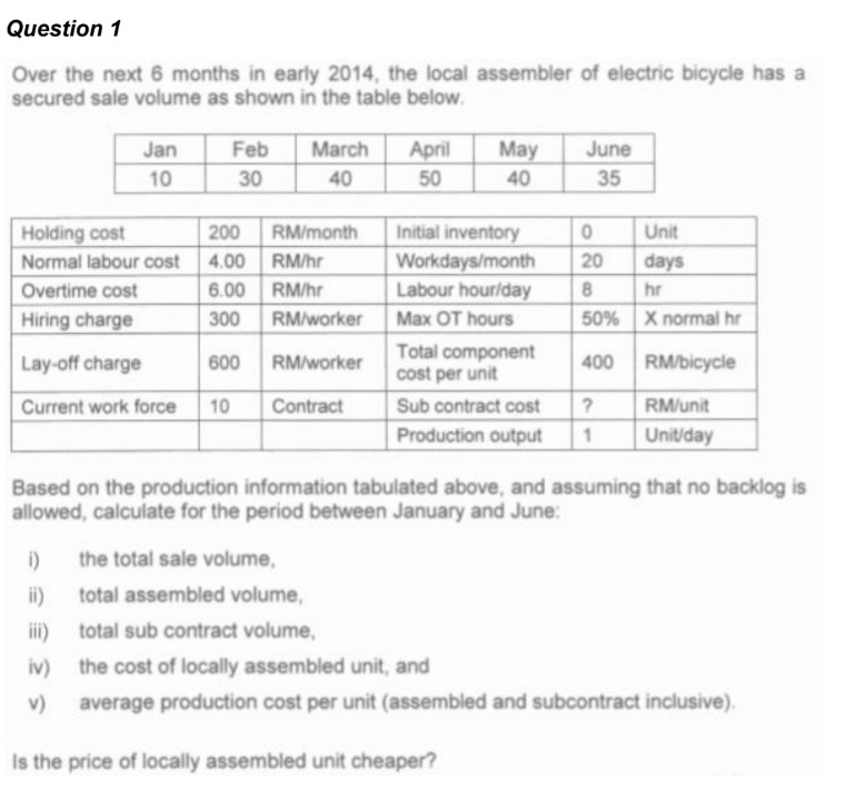 Question 1 Over the next 6 months in early 2014,