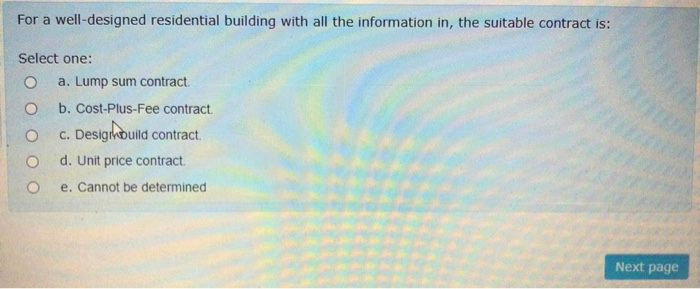 For a well-designed residential building with all