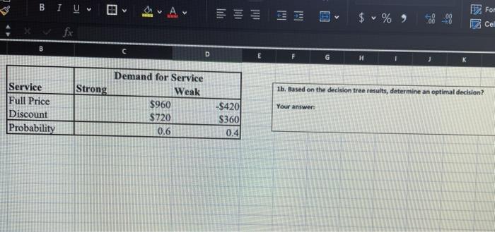 BIU V $ %) fa&.08 Cell B D E F G H 1b. Based on