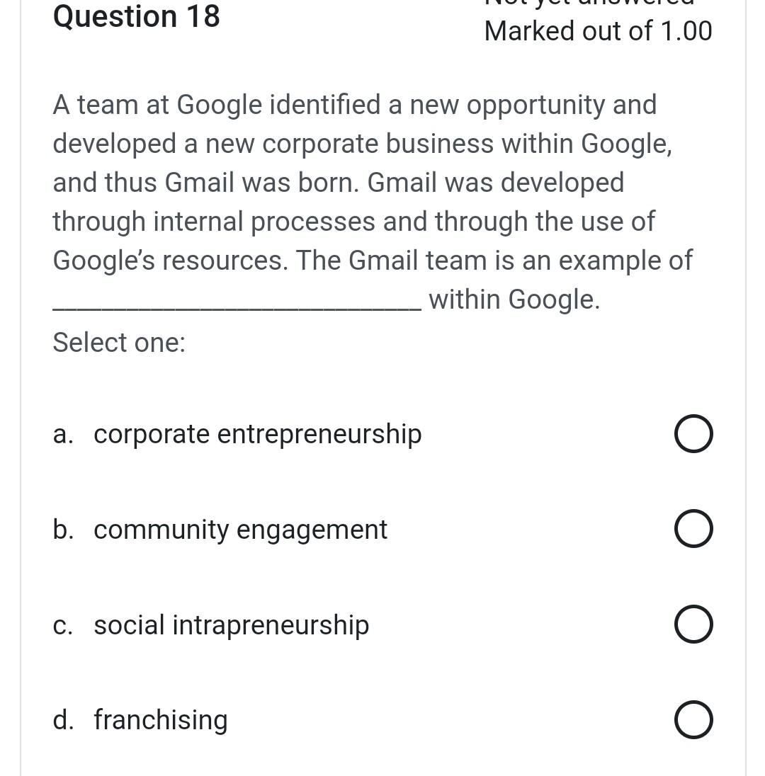 Question 16 Marked out of 1.00 A major law firm