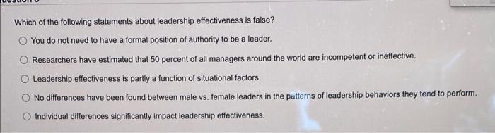 Which of the following statements about