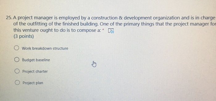 25. A project manager is employed by a