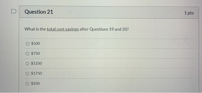 Use the following to answer questions 18-21: D6