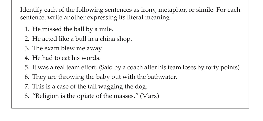 Identify each of the following sentences as