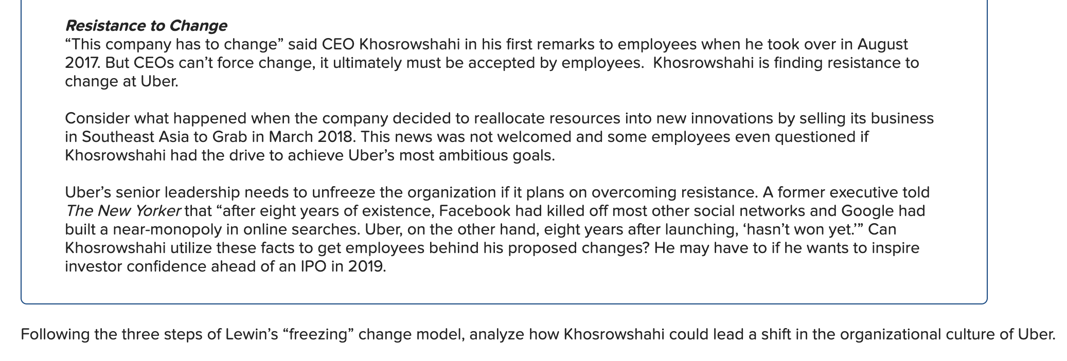 Resistance to Change This company has to change