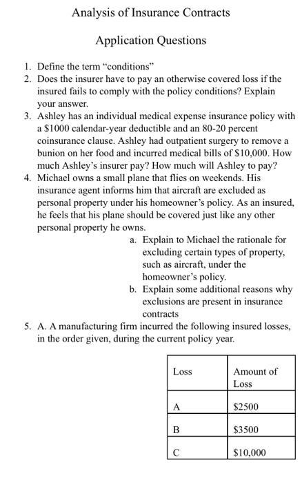 Analysis of Insurance Contracts Application