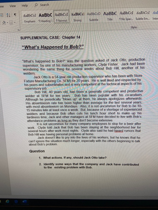 w View Help Search 21 dabbcc AaBbc AaBbcd AaBbCel