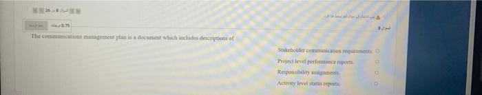 The communication management plan is a document