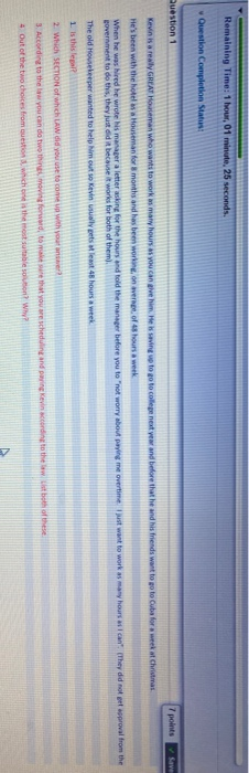 Remaining Time: 1 hour, 01 minute, 25 seconds.