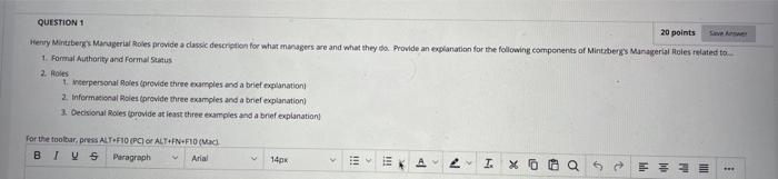 Question Completion Satu QUESTION 1 20 points