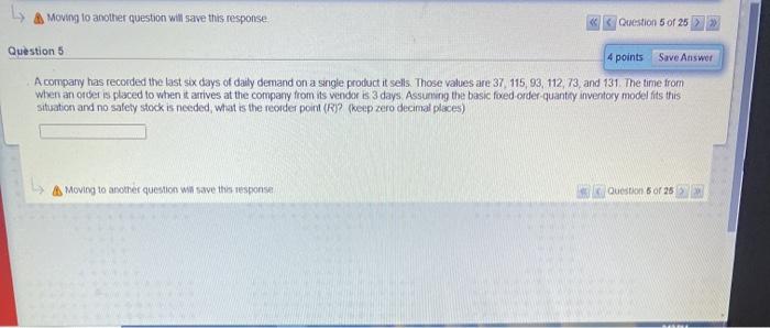 Moving to another question will save this