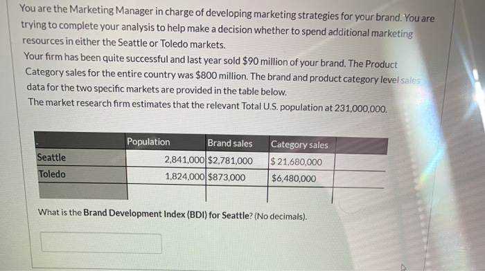 You are the Marketing Manager in charge of