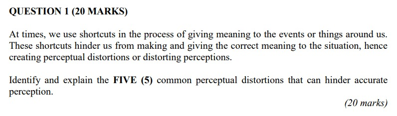 QUESTION 1 (20 MARKS) At times, we use shortcuts
