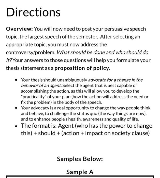Overview: You will now need to post your
