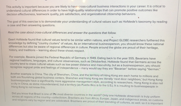 This activity is important because you are likely