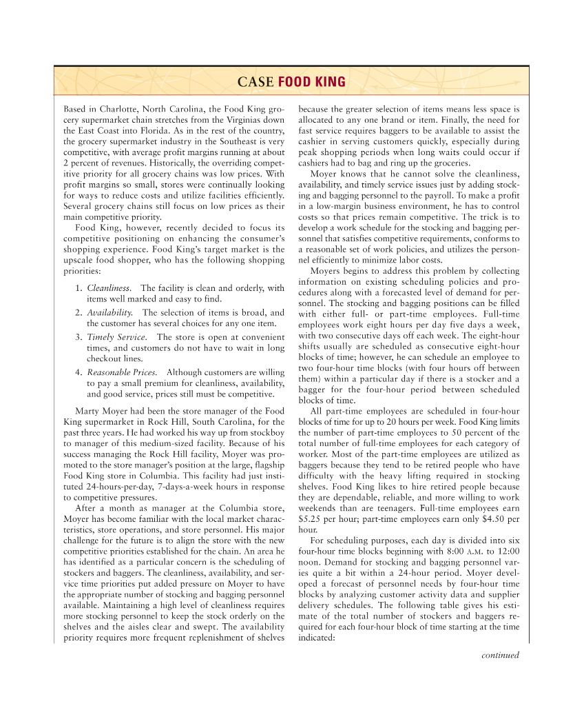 1. Translate the four priorities of the shoppers