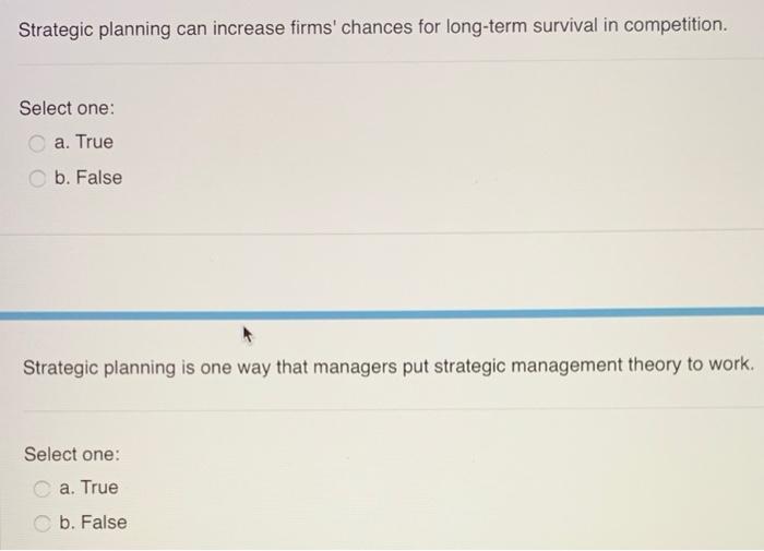 Strategic planning can increase firms' chances