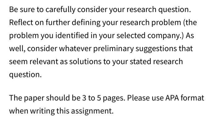 Be sure to carefully consider your research