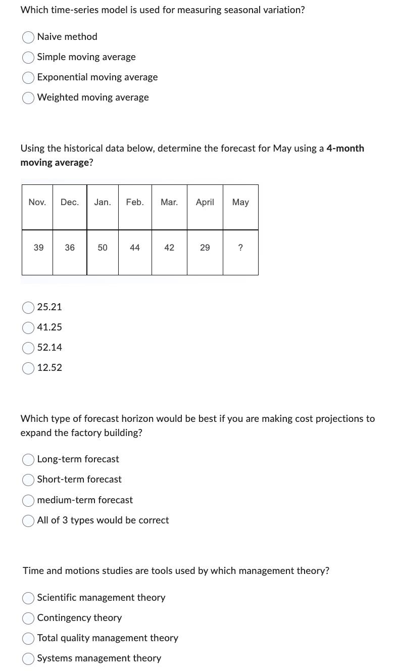 Which time-series model is used for measuring