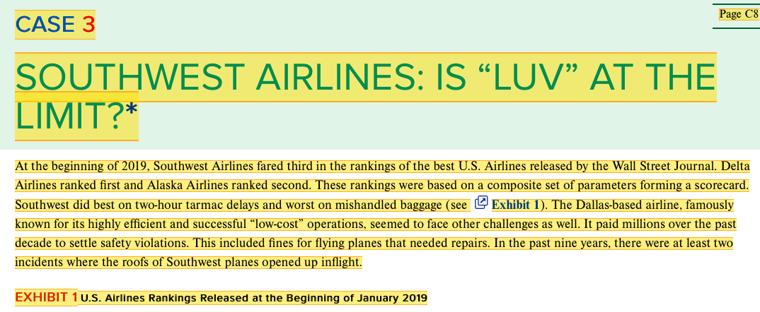 1. Why did Southwest offer "bags fly free"? Pick