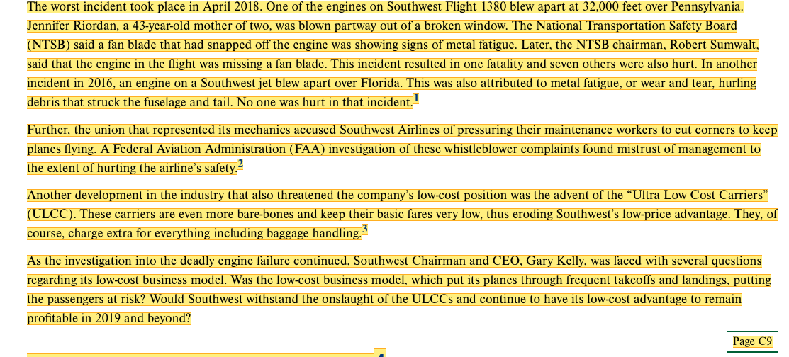 1. Why did Southwest offer "bags fly free"? Pick