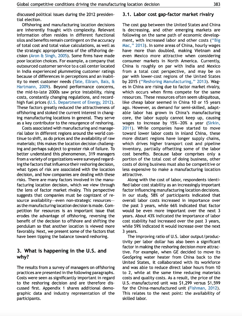 Please summarize below. Global competitive