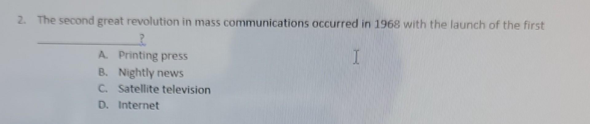 2. The second great revolution in mass