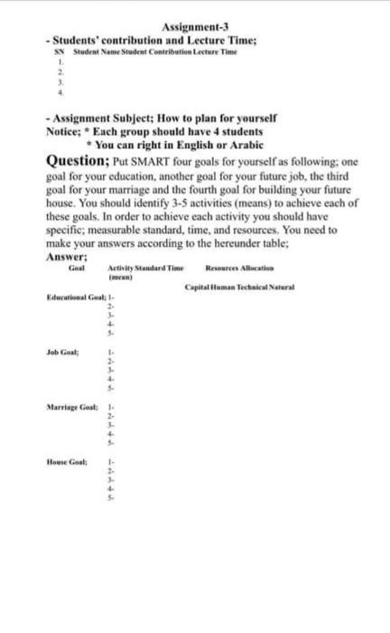 Assignment-3 - Students' contribution and Lecture