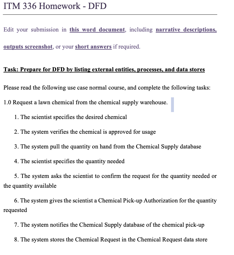 ITM 336 Homework - DFD Edit your submission in