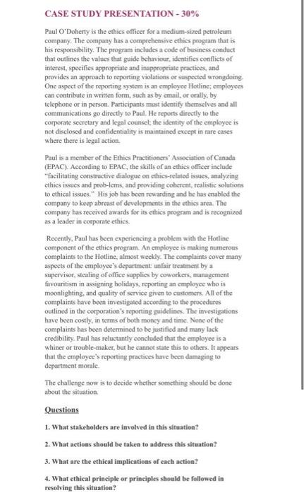 SUBJECT IS CORPORATE SOCIAL RESPONSIBILITIES CASE