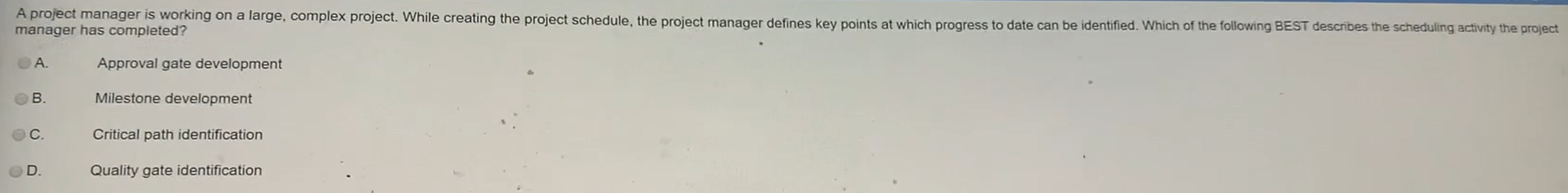A project manager notices that project status