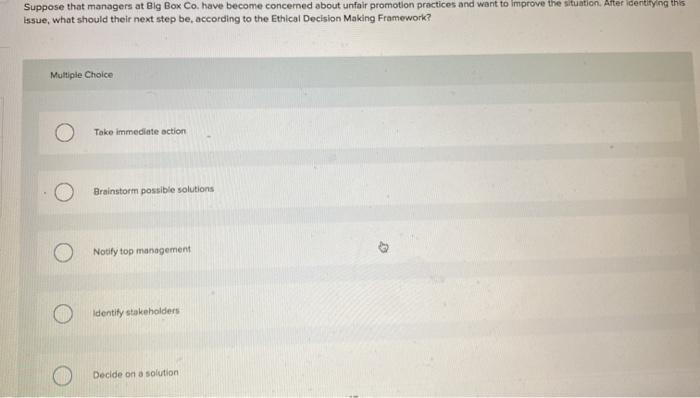 (marketing) Suppose that managers at Big Box Co.