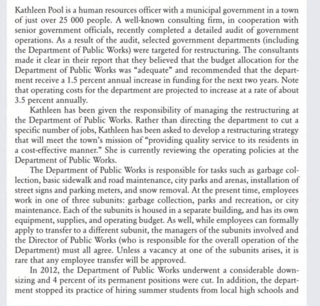 CASE STUDY A DOWNSIZING DECISION AT THE