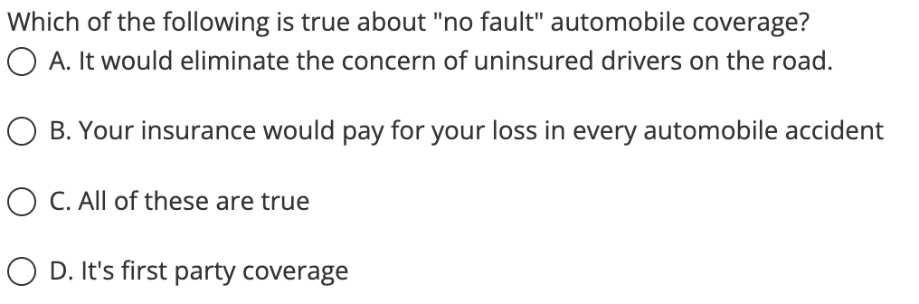 Which of the following is true about "no fault"