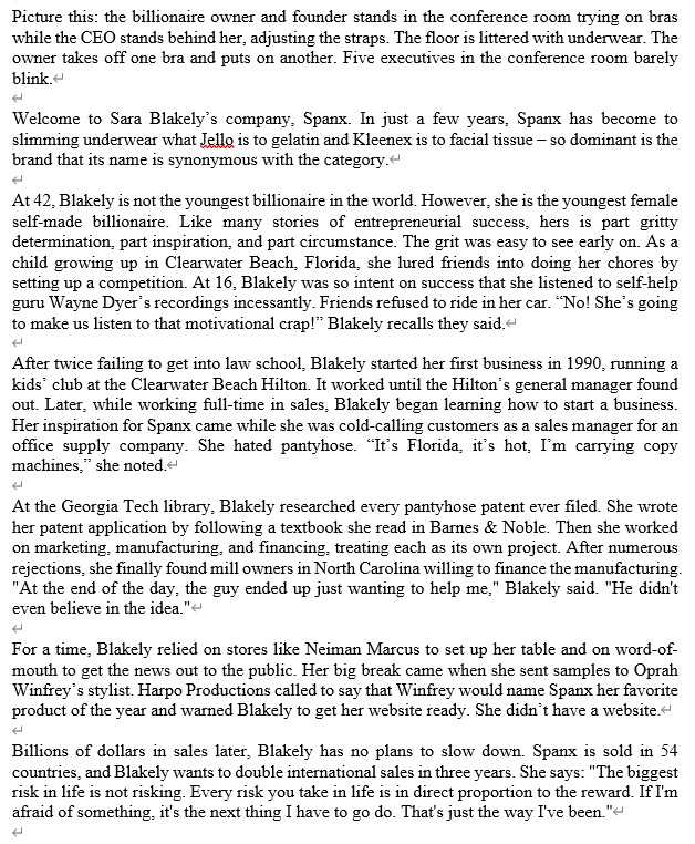 How much of Blakelys success is due to her