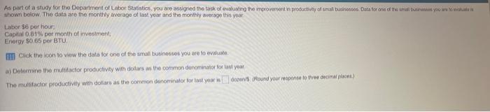 As part of a study for the Department of Labor