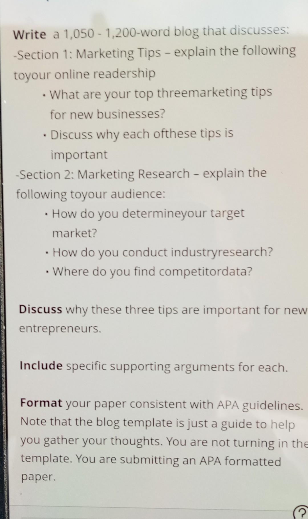 Write a 1,050 - 1,200-word blog that discusses: