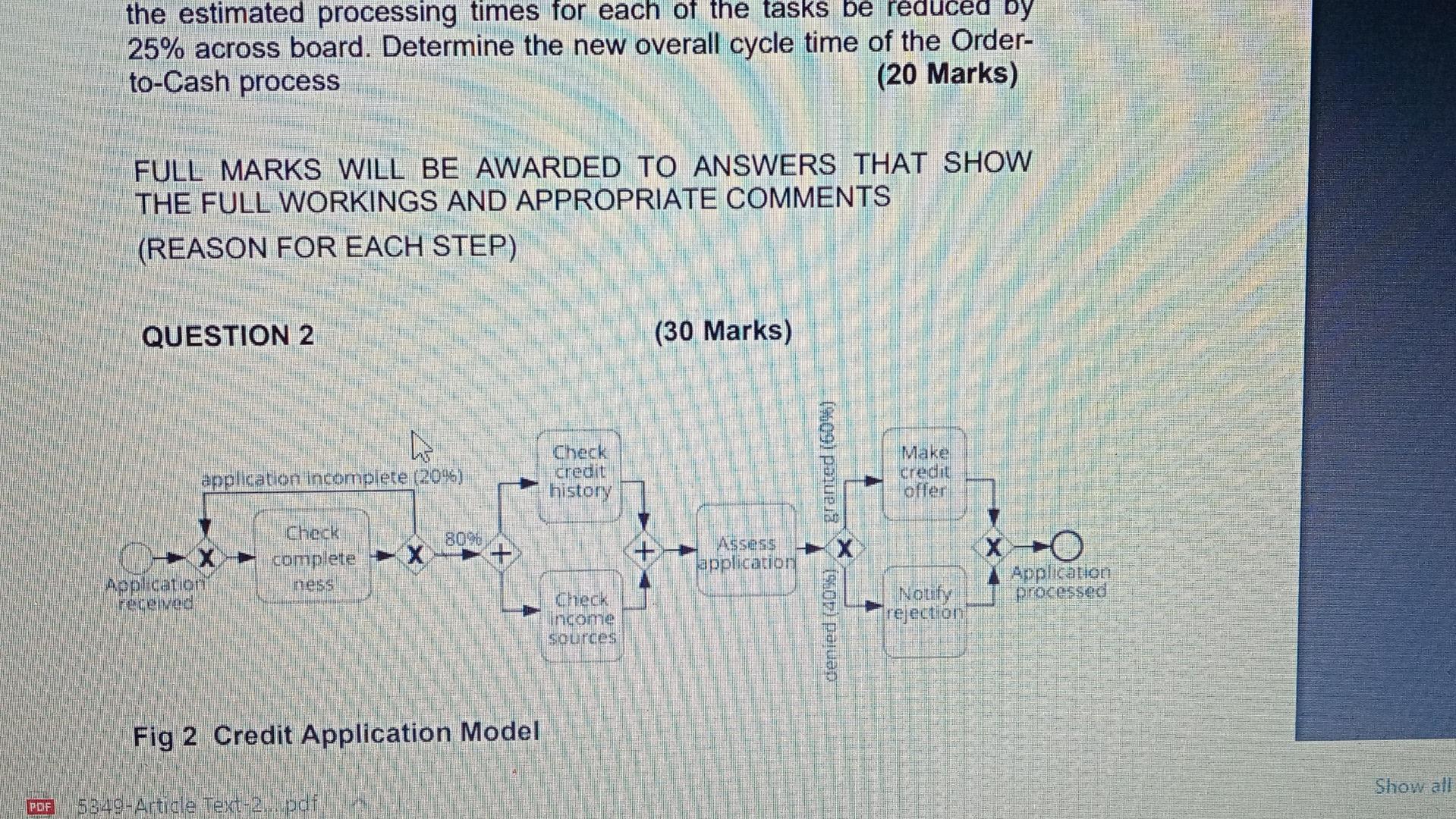 the estimated processing times for each of the