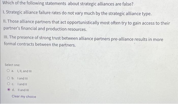 Which of the following statements about strategic