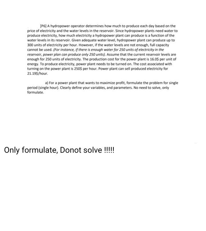 [P6] A hydropower operator determines how much to