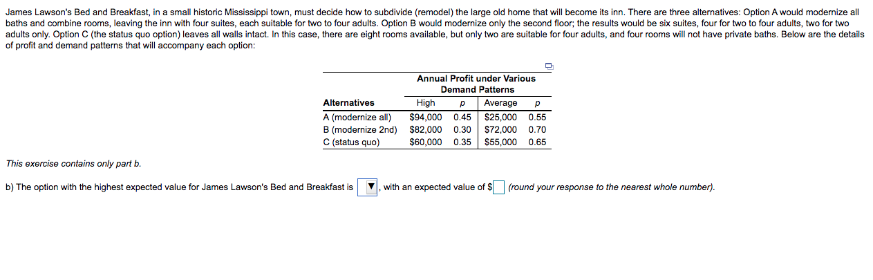 James Lawson's Bed and Breakfast, in a small