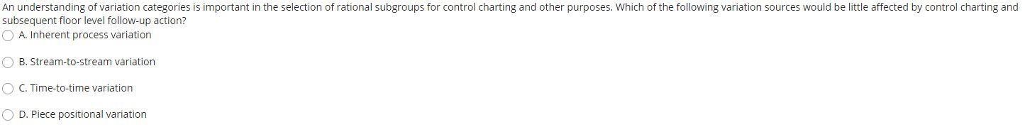An understanding of variation categories is