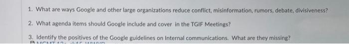 1. What are ways Google and other large