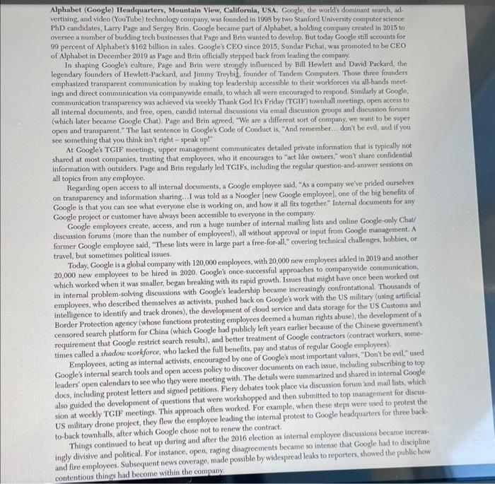 1. What are ways Google and other large