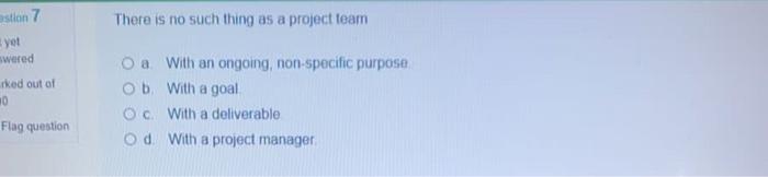 There is no such thing as a project team stion 7