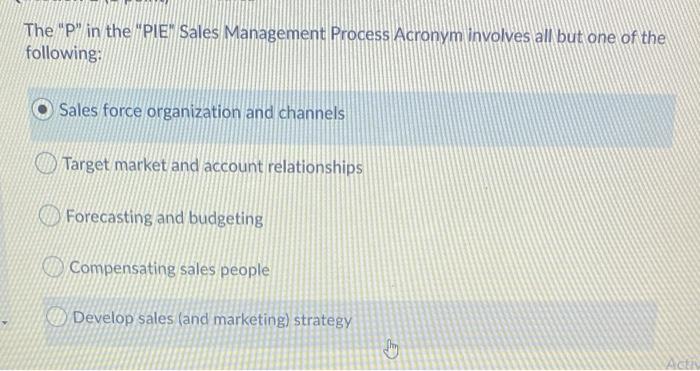 The "P" in the "PIE" Sales Management Process