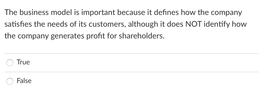 The business model is important because it