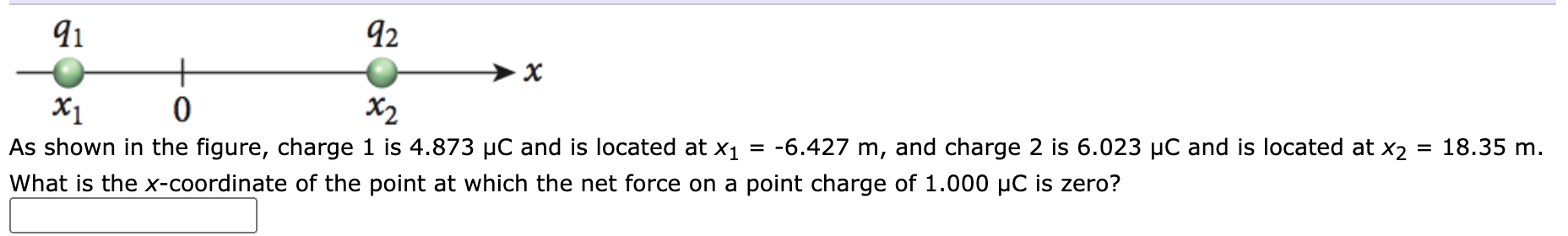 As shown in the figure, charge 1 is 4.873C and is